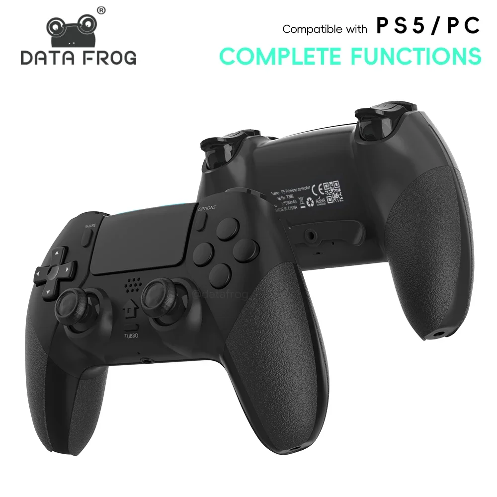 

Data Frog for PS5 Controller Wireless, Programmable Macro Keys Turbo Dual Vibration 6-Axis Motion Sensor Remote for PS5 PC