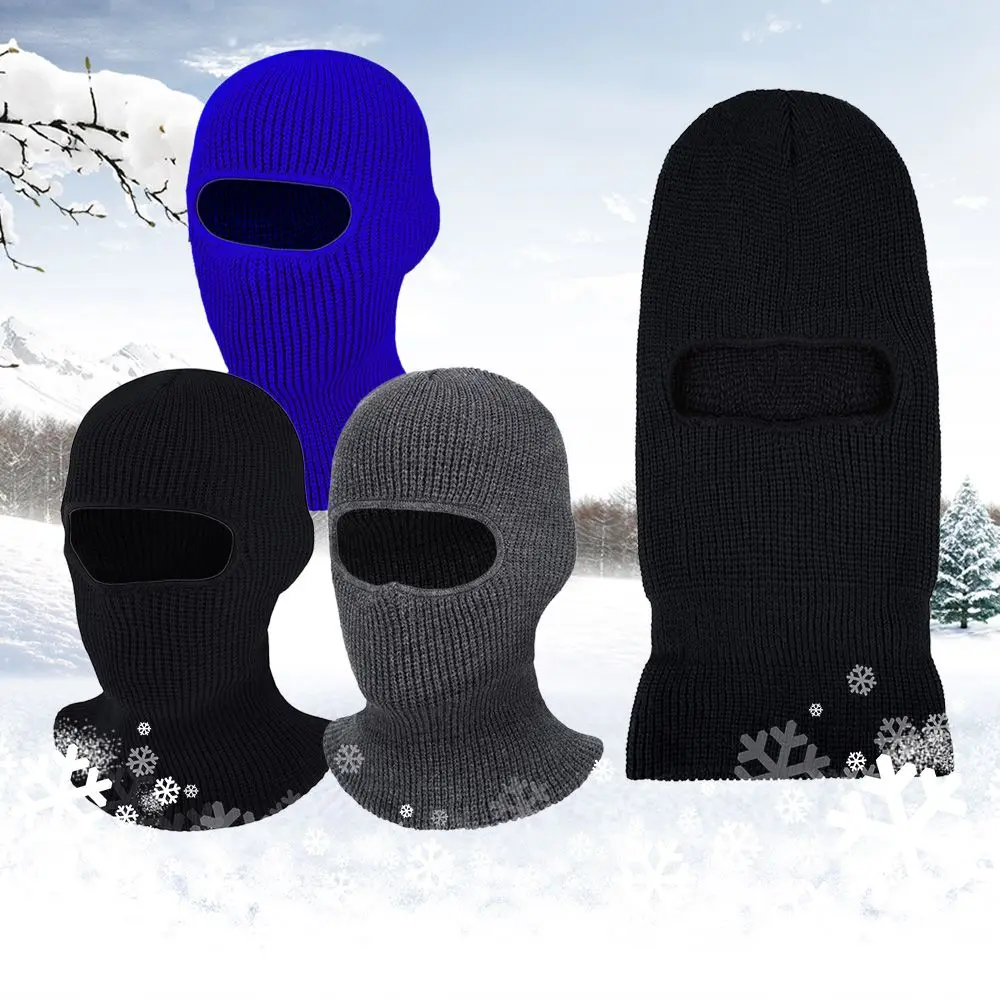 Winter Bonnet Balaclava Knit Beanies Full Face Cover Ski Mask Hat Knit Beanies Single Hole