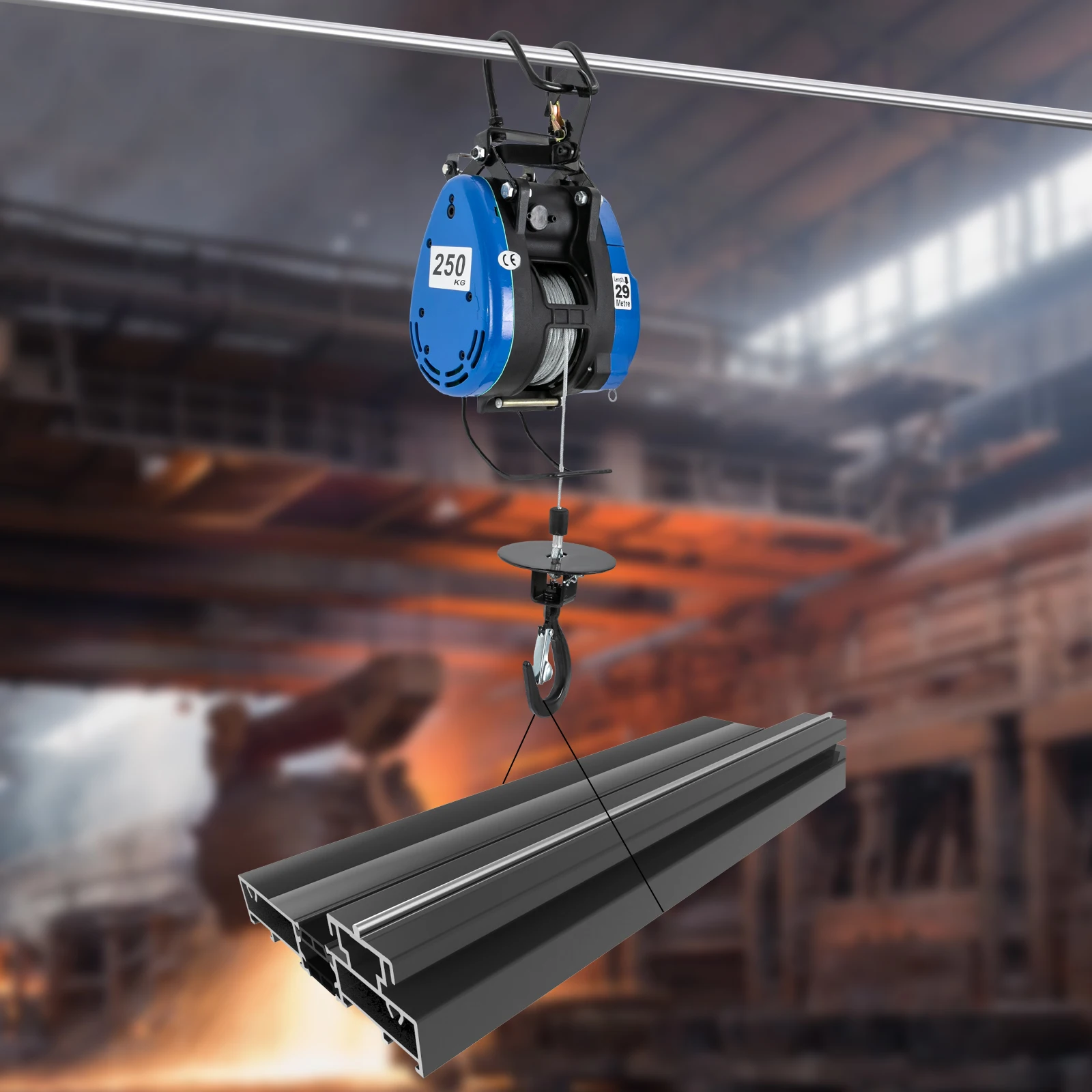 رافعة كهربائية 1300 وات 250 كجم رافعة كهربائية مع تعليق لاسلكي للتحكم عن بعد رافعة منزلية محمولة بناء سريع Ho #2