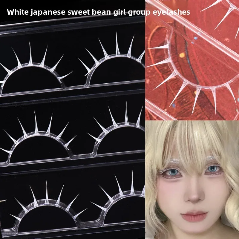 Weiße Manga-Wimpern, weiche, natürliche Wimpern, Bühnen-Cos, falsche Wimpern, Manga-Wimpern, tägliches Dating-Make-up, Wimpern, Wispy