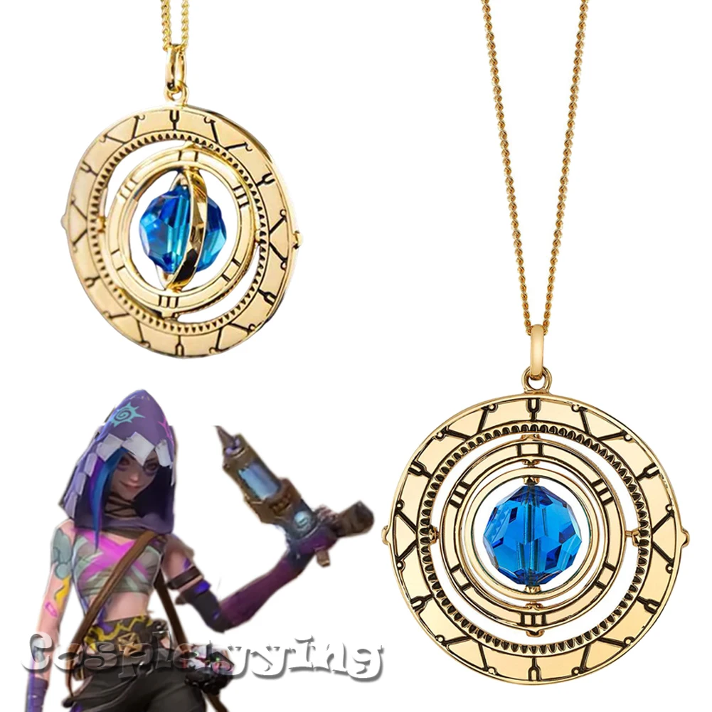 Fantasia Arcane Necklace With Hextech Crystal Pendant 2024 Game LoL TV Cosplay Disfraz Costume Accessories Halloween Props Gifts