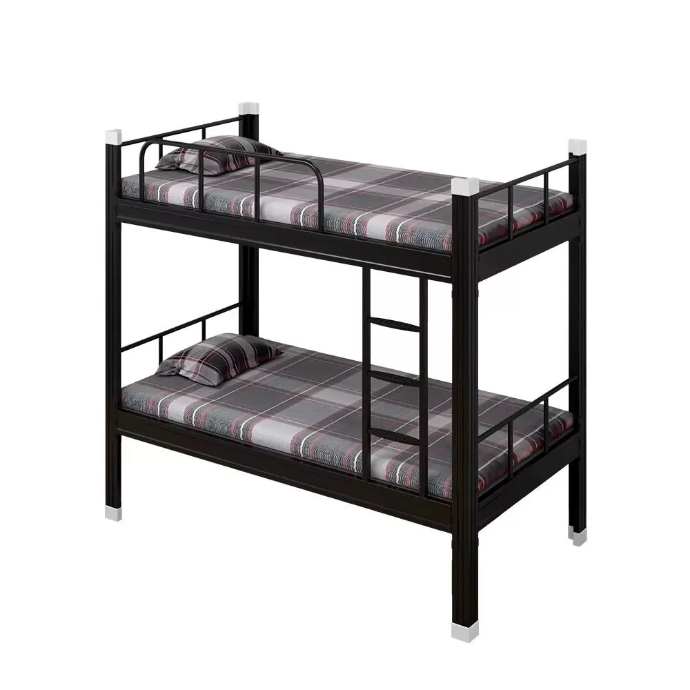 Strong Stability Metal Bunk Bed For Adults Heavy Duty Steel Double Layer Bed For Mass Production