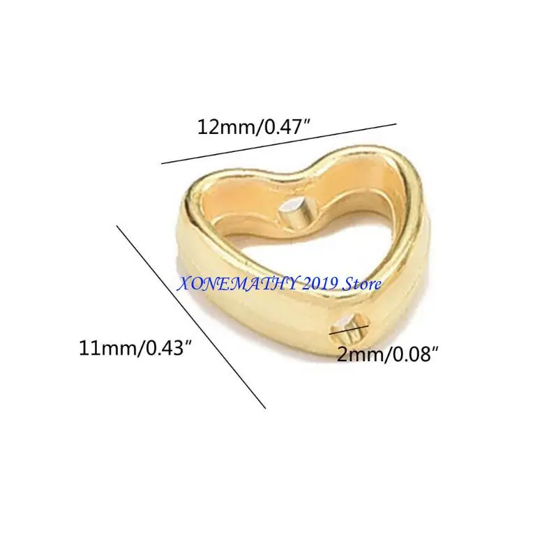 F42F 50 PCS Spacer Connectors Heart Pendants CCB Material Suitable for Jewelry Making