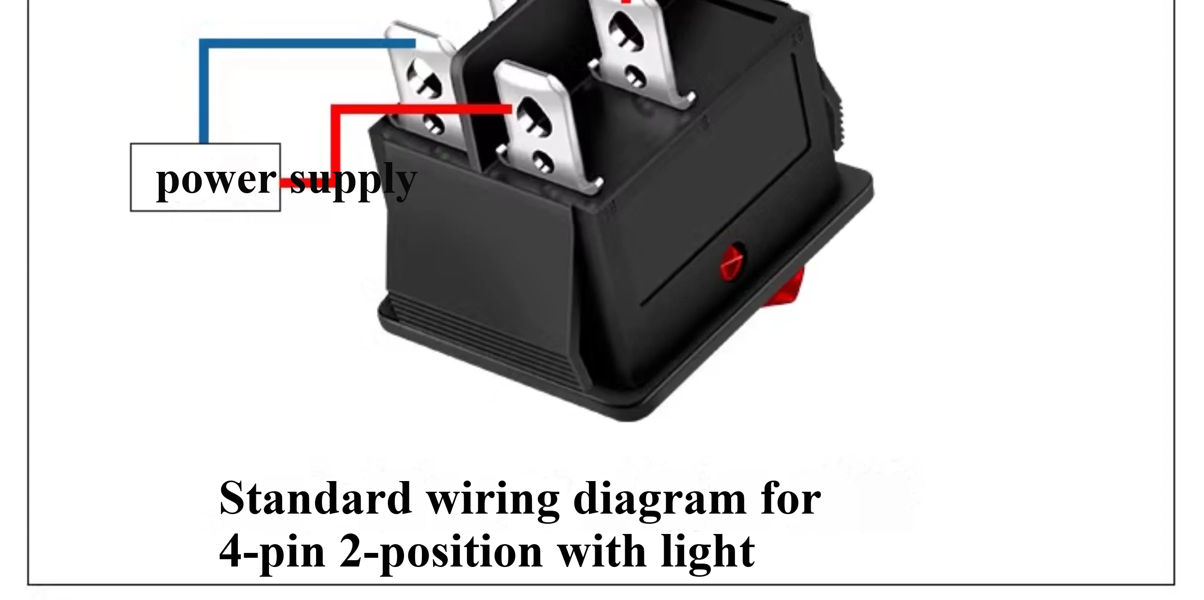 Elektrischer Schalter für Schweißgeräte / Wippschalter KCD4, 30A, Typ T8555, mit Leuchtfunktion, vier- oder sechspolig, zweipolig. – Detail 6