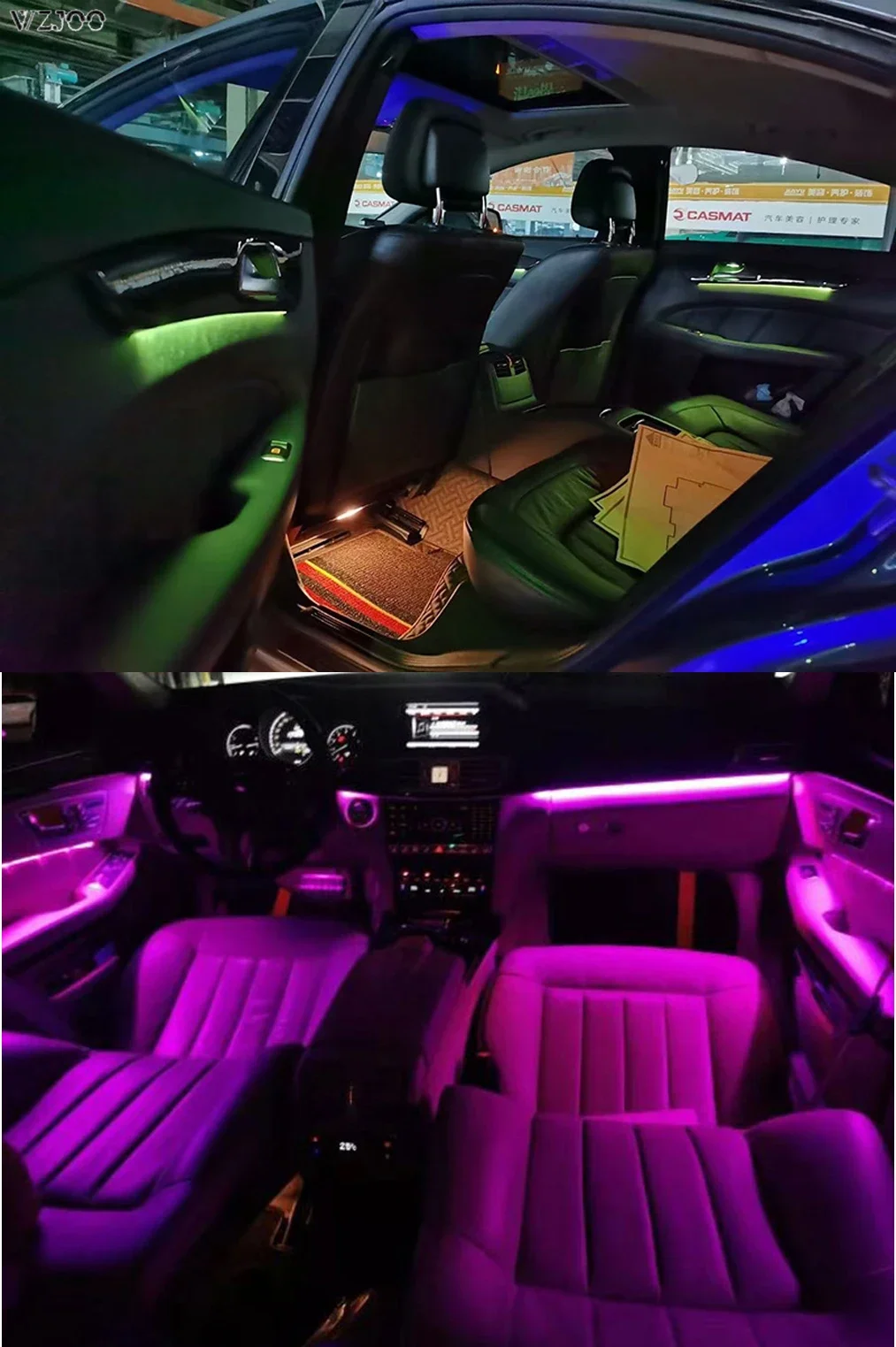 3 ترقية 64 ألوان لبنز GLE GLS CLA W212 W218 W166 W292 X166 سيارة المحيطة ضوء الإضاءة الزخرفية LED مصباح