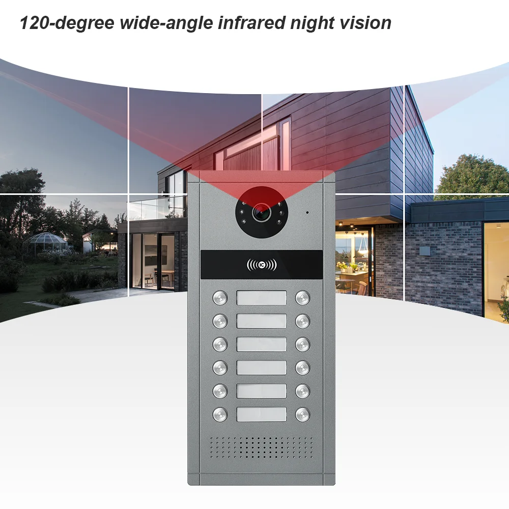 Tuya-テレビ電話,ドアベル,アクセス制御,ロック,スマートホーム,アパート,建物,電話,6〜12台のモニターの接続,ビデオ録画
