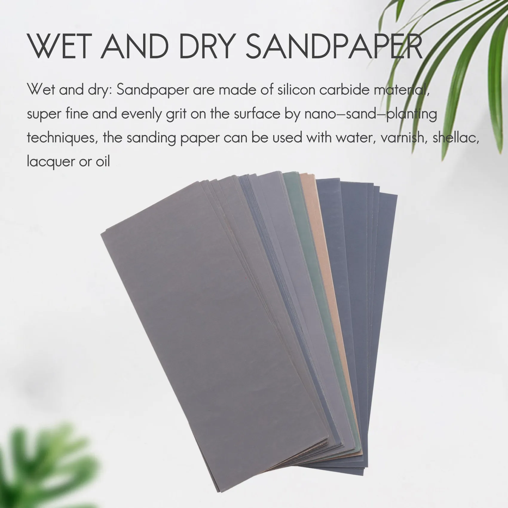 Folhas de Lixa Alta Grit Variedade, Lixa Húmida e Seca, Papel Abrasivo, 9x3,6 Polegadas, 1000-10000, 63 Pcs