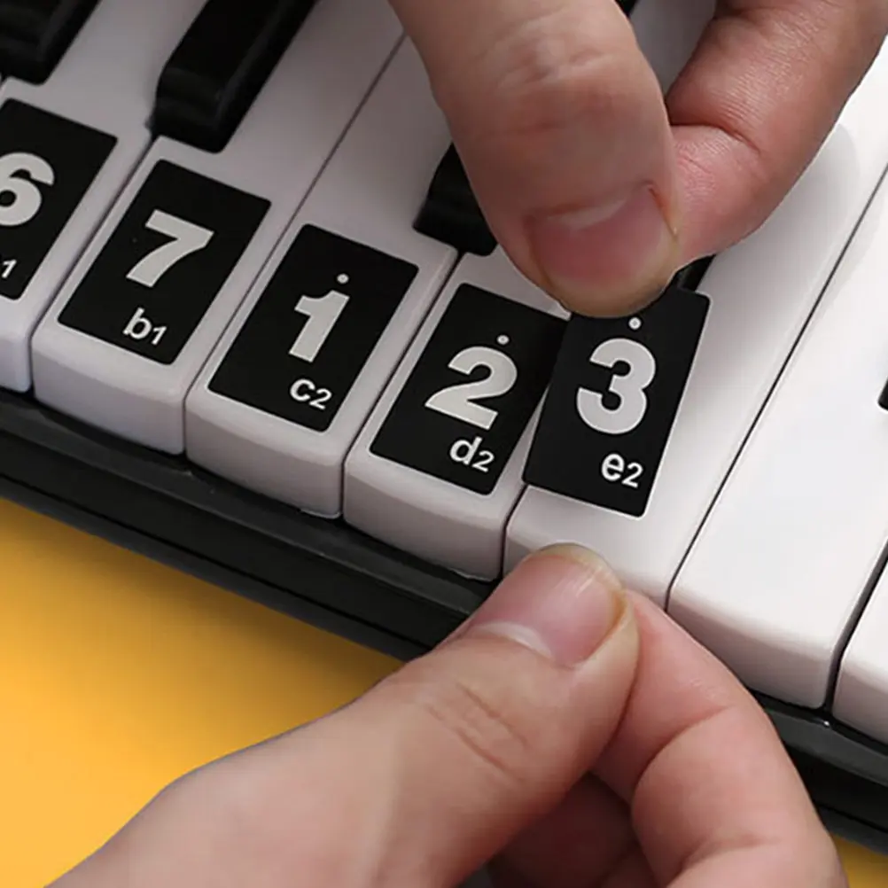2Pcs Melodica Keyboard Stickers Reusable Safe Practice Labels for Beginners Melodica Pitch Stickers Keyboard Accessories Music