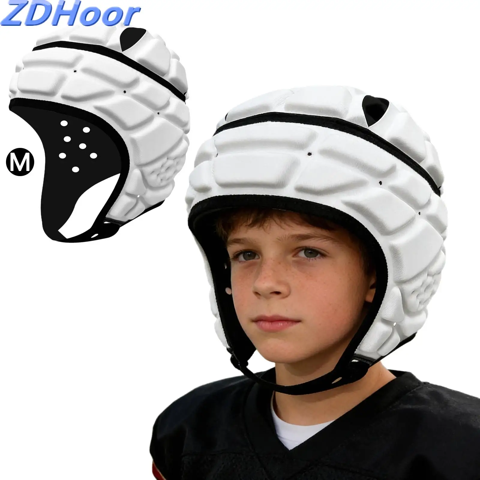 

Kids Rugby Helmet Soft Helmet Hat for Flag Football Scrum Cap Soft Helmet Hat for Sports Training Use Rugby