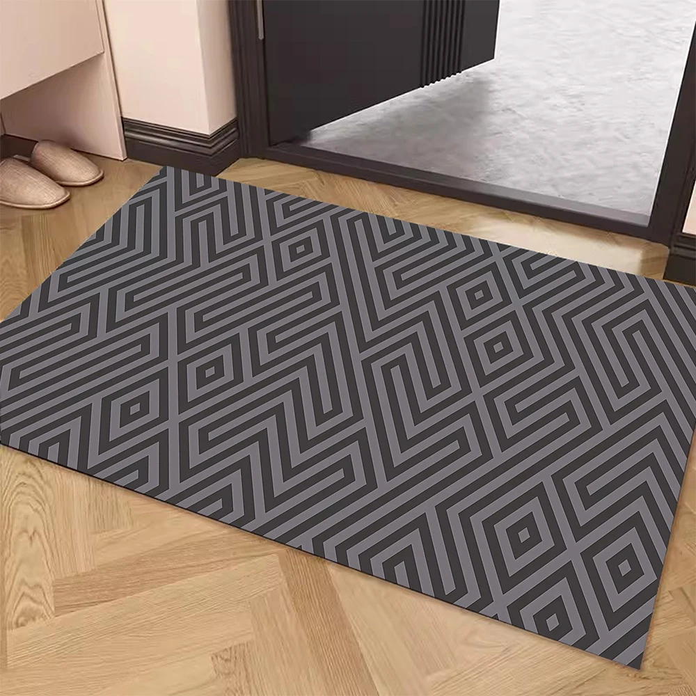 Simple Lines Door Mat Diatom Mud Mat Home Enter Rug Carpet Super Absorbent Non Slip Floor Carpet Toilet Quick Drying Foot Pad