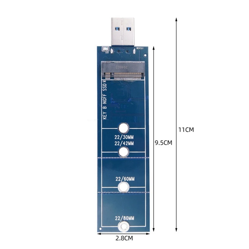 Адаптер SSD M2 на USB, 1 шт., адаптер M.2 на USB, карта адаптера B Key M.2 SATA протокол SSD, адаптер NGFF на USB 3,0 SSD