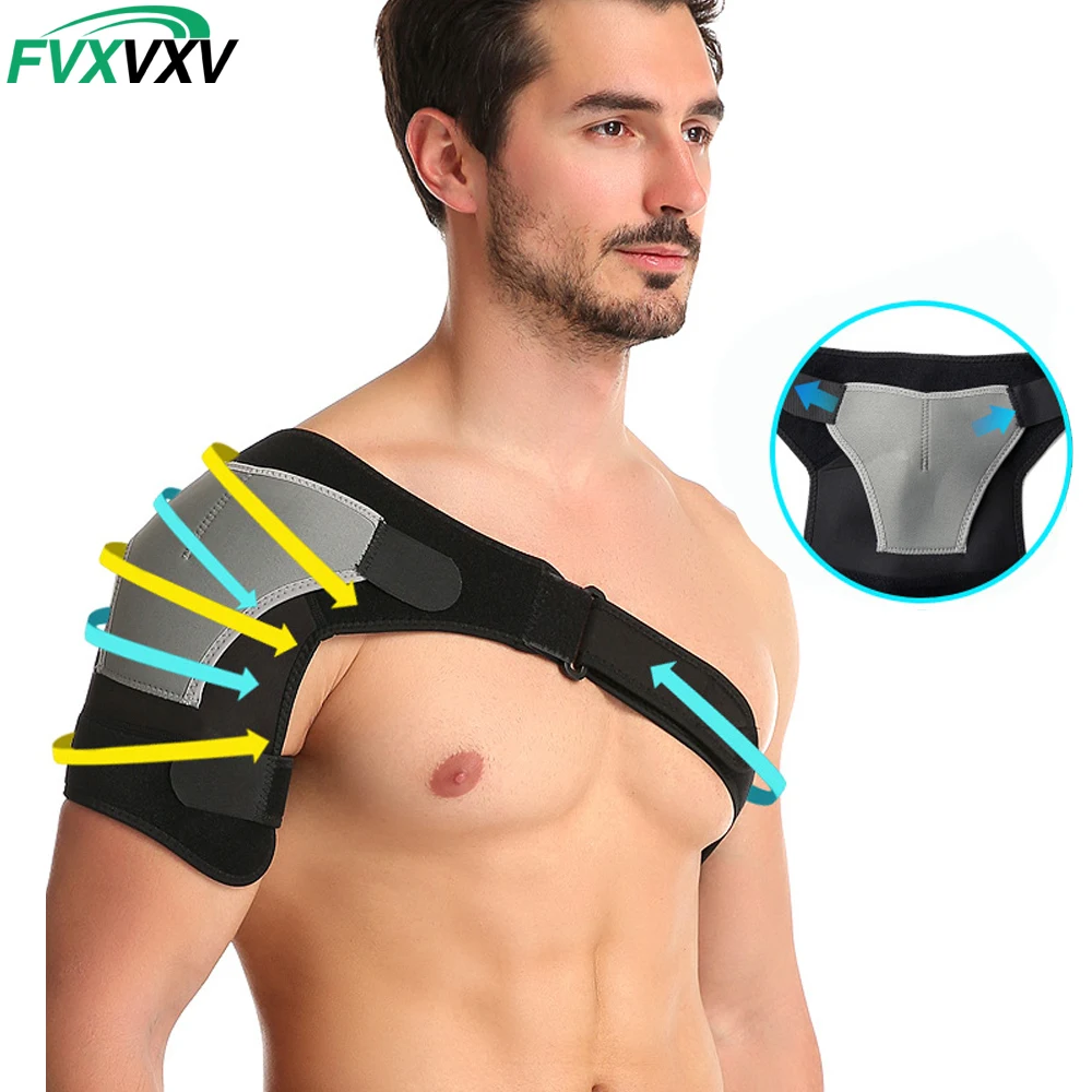 FVXVXV 1PCS Adjustable Shoulder Brace for Men & Women, One Size Fits All, Supports Torn Rotator Cuff & Relieves AC Joint Pain