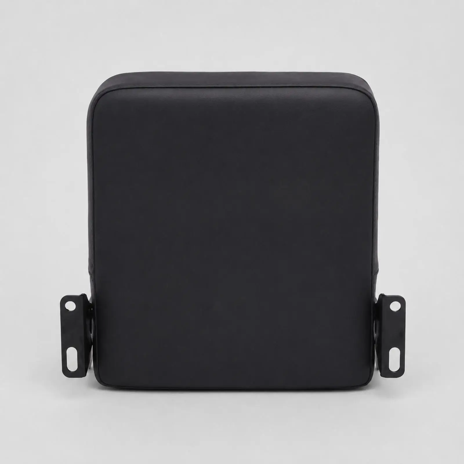 Space Saving Folding Flip Seat for RV Camper Van Black Synthetic Leather Hinged Wall Mount Bench with Vertical Adjustment