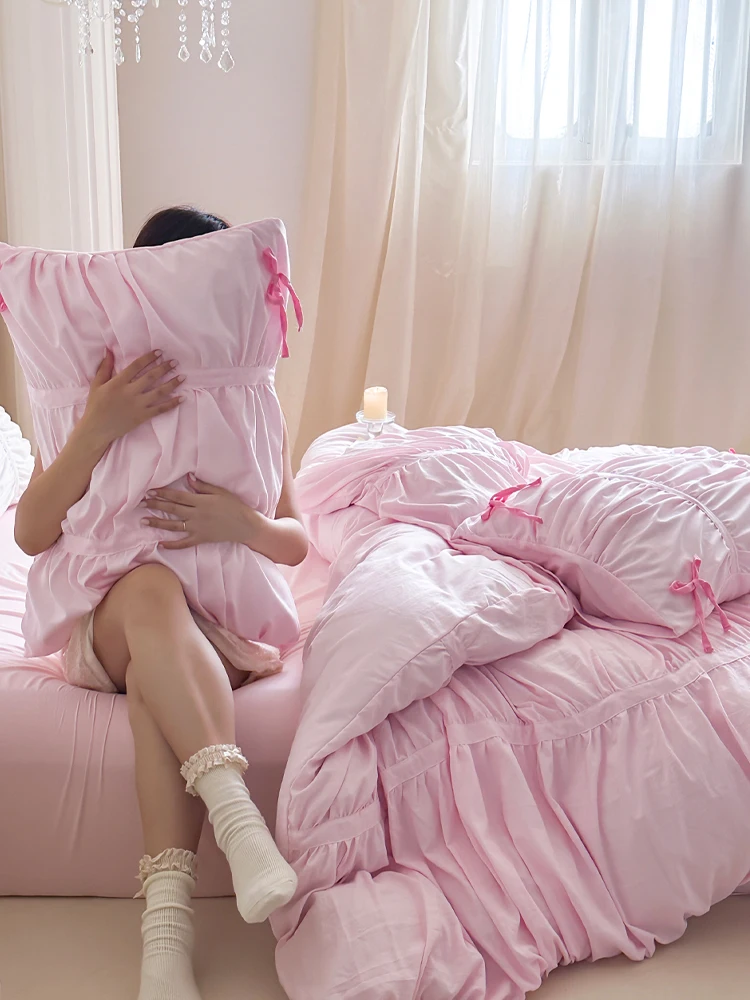 

Ballet Sle Retro Girl Heart Cotton Bedding Set Four Pieces Quilt Cover eet Bed Canopy Dormi Bedding Tee Pieces Set