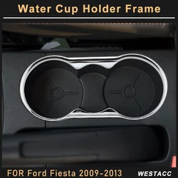 ABS Car Console Water Cup Holder Panel Frame Trim for Ford Fiesta MK7 2009 2010 2011 2012 2013 Decoration Sticker Accessories