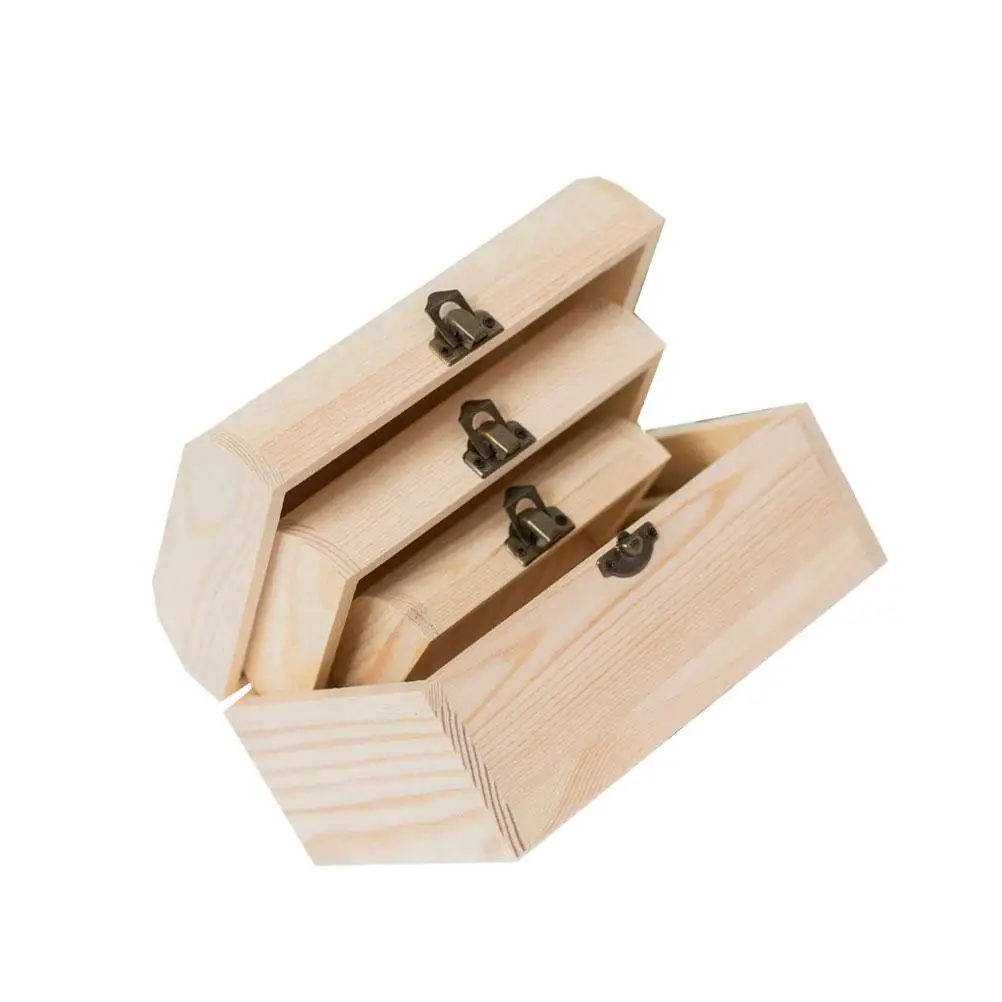 

Shaped Decorative Ornament Storage Boxes Crafts Wood Case Arched Lock Wooden Travel