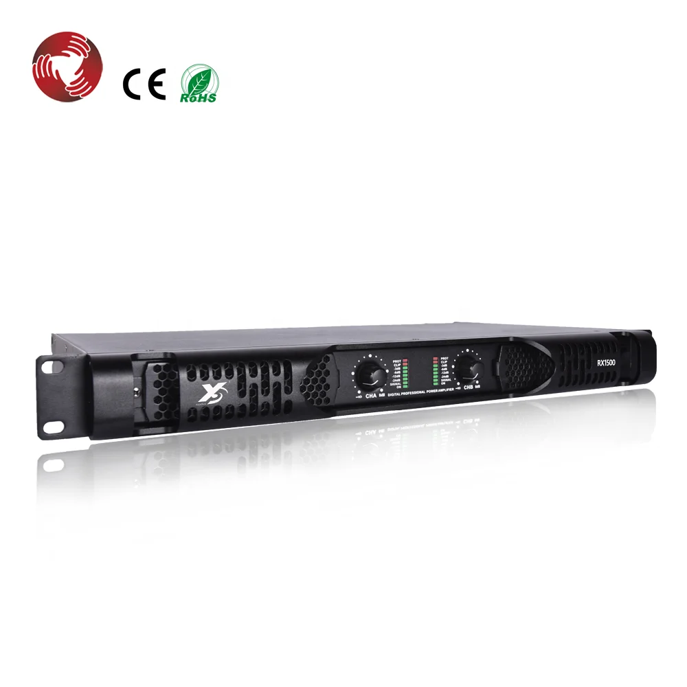 2 channels 1U size 1500W class d professional power amplifier