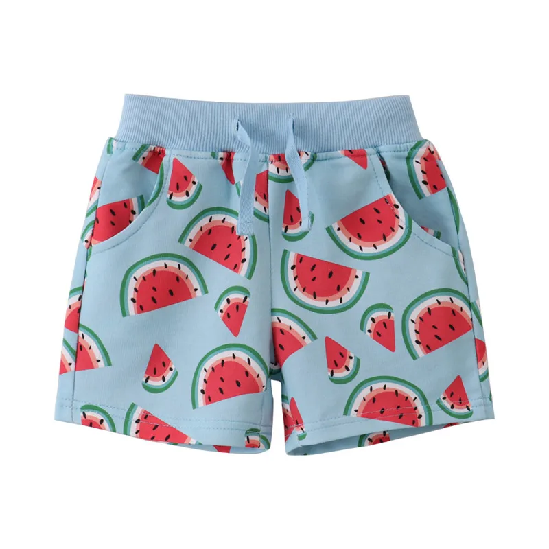 

Jumping Meters 2-7T Summer Watermelon Shorts All Print Drawstring Baby Girls Short Pants Animals Children's Kids Trousers