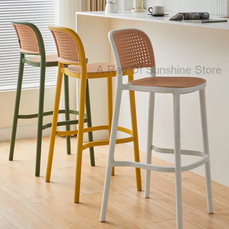 

Woven Modern Bar Chairs Breakfast Kitchen High Table Workshop Bar Chairs Design Counter Cadeira Krzeslo Cafe Furniture JY50BY