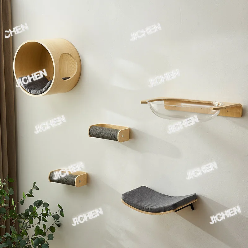 

HR Cat Climbing Frame Wall Type Does Not Occupy The Cat's Nest Cat Shelf Integrated Accessories Cat Scratching Column