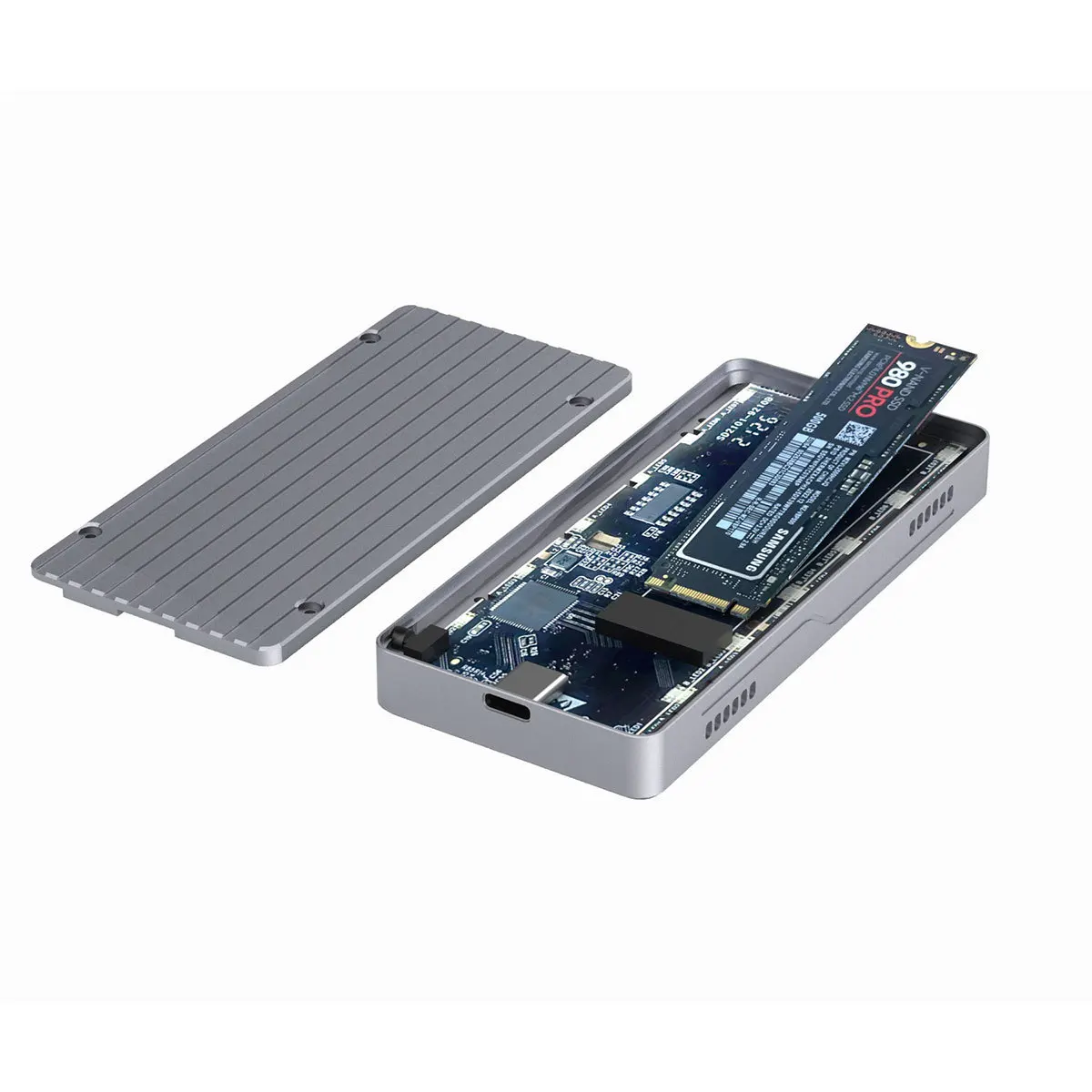 UTHA 지능형 디스플레이 M.2 모바일 하드 디스크 박스 10GB 듀얼 프로토콜 NVMe/NGFF 솔리드 스테이트 알루미늄 합금 쉘