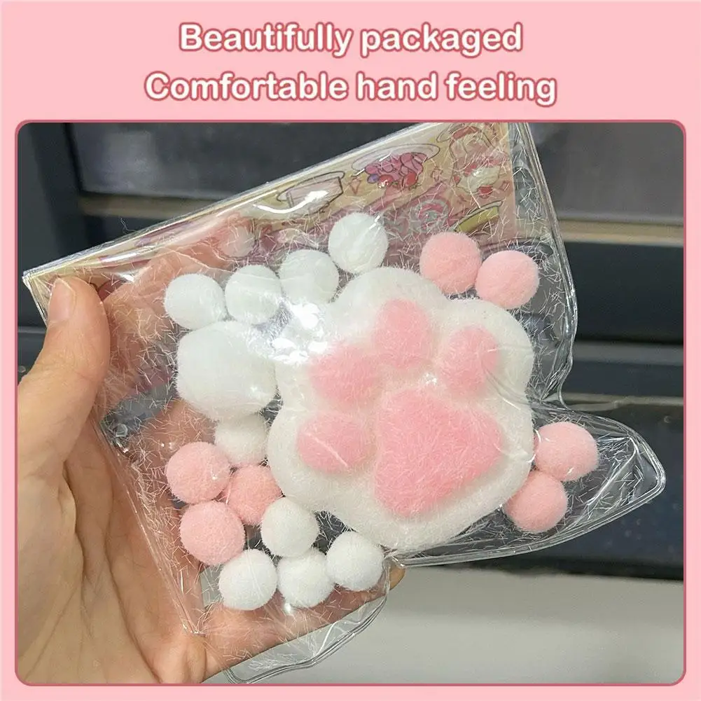 Kawaii Plush Cat Paw Toy para crianças, presente bonito dos desenhos animados, rebote lento, criativo, alívio do estresse, PU, fidgeting, apertando,