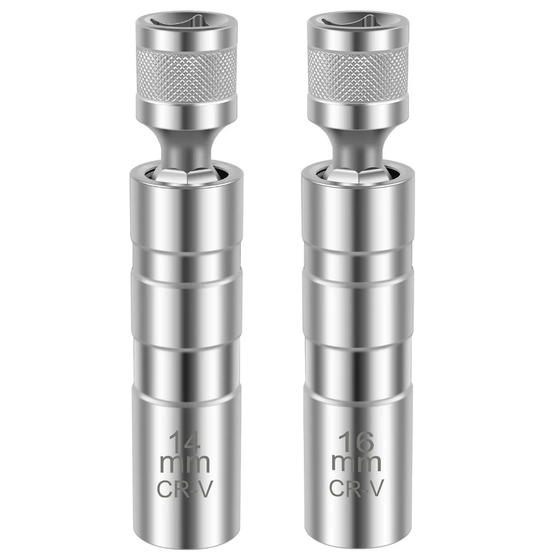 2Pcs 14/16mm Magnetic Spark Plug Socket, 3/8