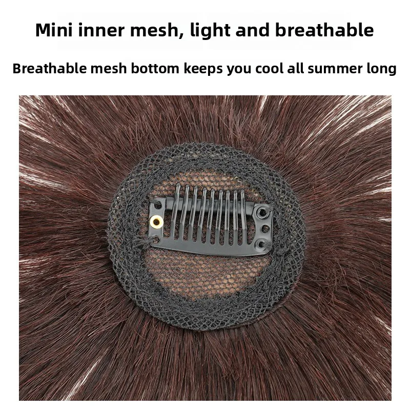 4x4cm ミニ小型レミー人毛ヘアピース 軽量で通気性のある女性用トップヘアリペアトッパー ヘアボリューム増加用