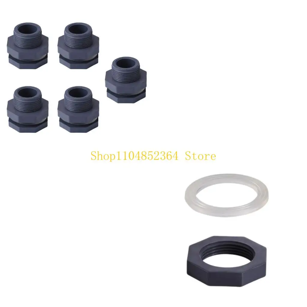 

652f 5pcs Рыбного резервуара переборка трубы Пвой ПВХ Пластиковой разъем для воды садовый адаптер.