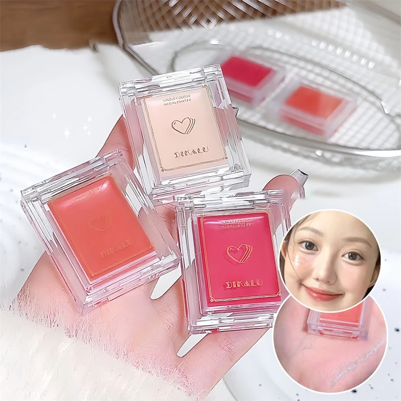 DIKALU Kremowy Rozświetlacz do Policzków z Efektem Lustra, Nawilżający, z Teksturą Błyszczyka, Przenośny, Wielofunkcyjny, Rozszerzający Zakres Makijażu Twarzy