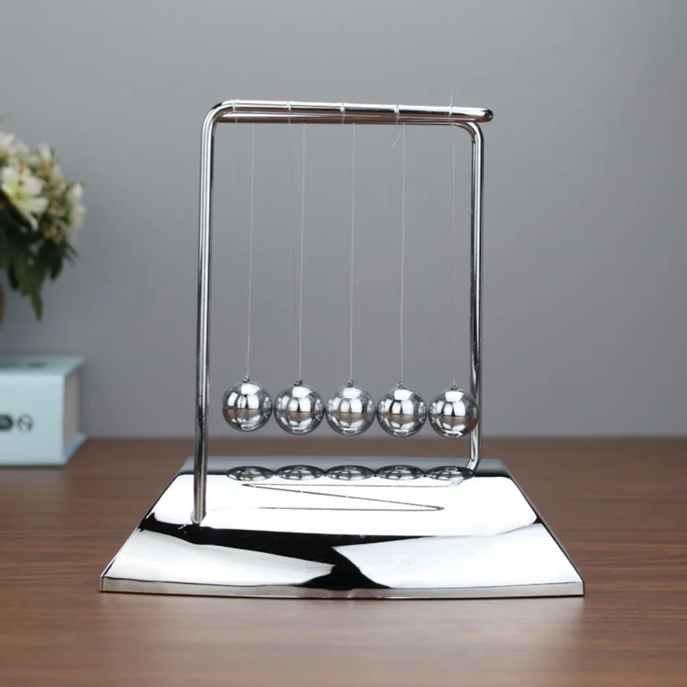 Stylish Newton Balance Ball Desktop Decor Science Craft Abs Steel Z-Shape Cradle Ornament Physics Stress Relief Gift Kids Family