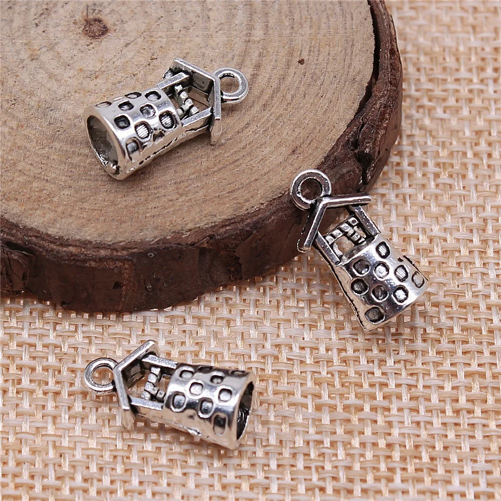 IFOCUS 10pcs/Lot 3D Vintage Well Charms For DIY Jewelry Making Zinc Alloy 17x9x8mm/0.67x0.35x0.31inch