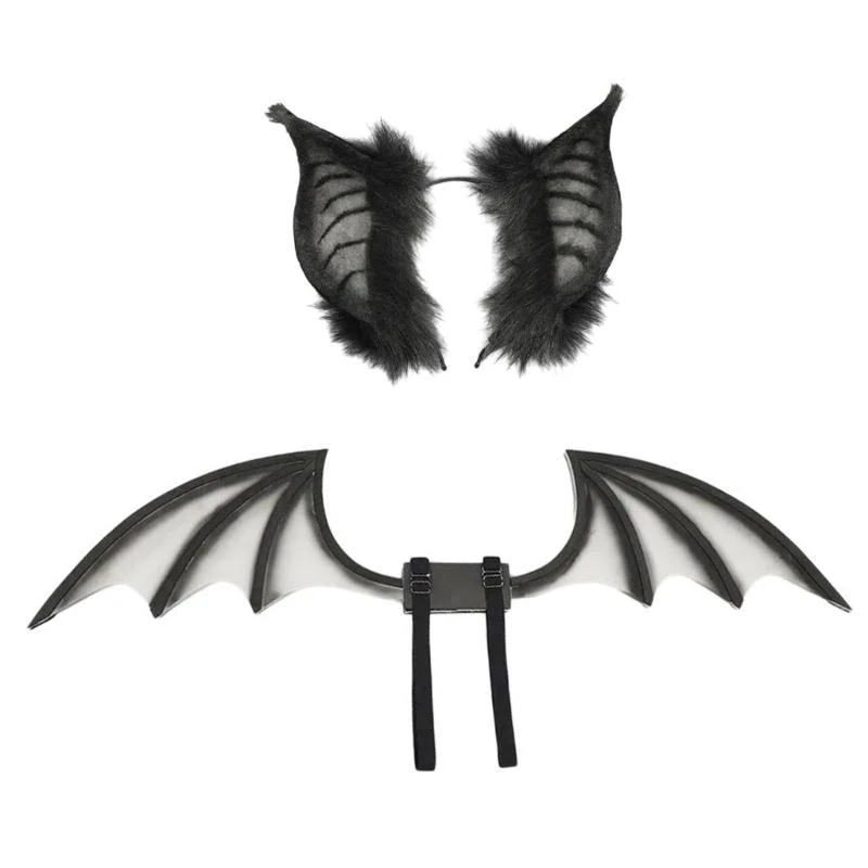 39bb Bat oreilles bandeaux adolescents anime cosplay coiffeuse fausse fourrure cerceau cheveux en peluche pour cosplay