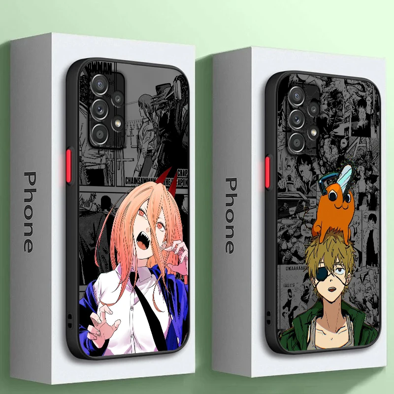 

Anime Cool Art Chainsaw Man Frosted Translucent For Samsung Galaxy S24 S23 S22 S21 S20 FE S10 S9 S8 Plus Ultra Pro 5G Matte