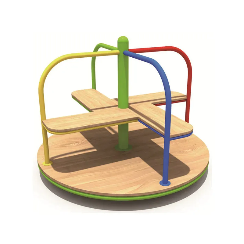 

Outdoor Playground Wooden Carousel Horses Soft Play Merry Go Round Amusement Park Exercise for Kids