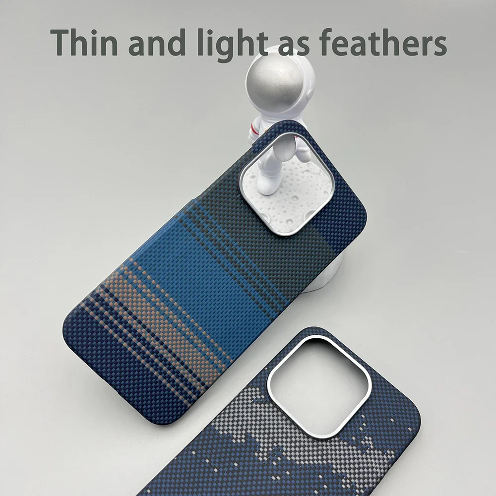 Etui na telefon OnePlus 15 z włókna kevlarowego, twarda obudowa z włókna aramidowego, ultracienka, lekka, magnetyczna, biznesowa, ochronna. — zdjęcie produktu 4
