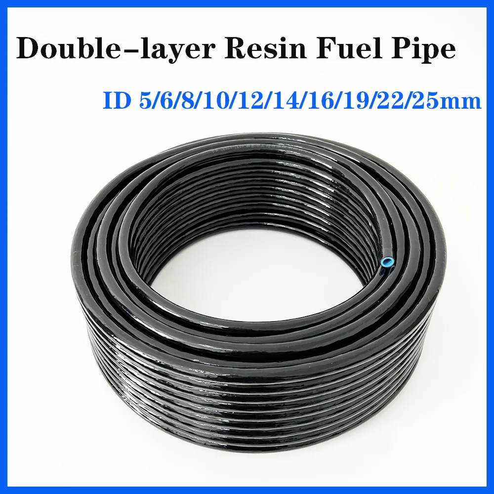 5~25mmBlack/Blue Core Double-layer Fuel Pipe Resin Wire-clamping Oil-resistant Diesel Oil Gasoline Hose Rubber Fuel Tube