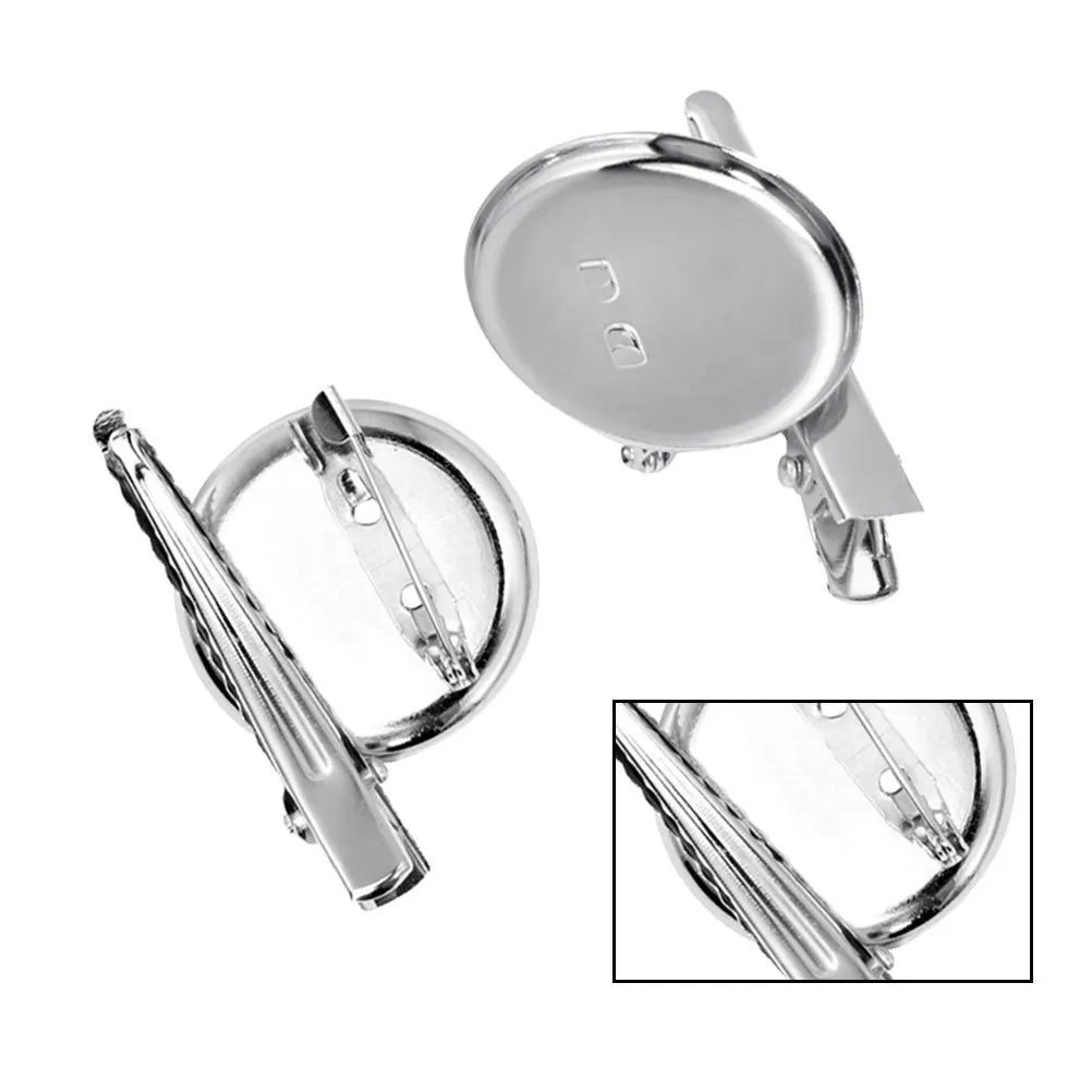 

20pcs Brooch Base 2Cm Blank Disc Clip Tray Diy Breastpin Making Bezels For Jewelry Craft Cabochon Setting Decorative