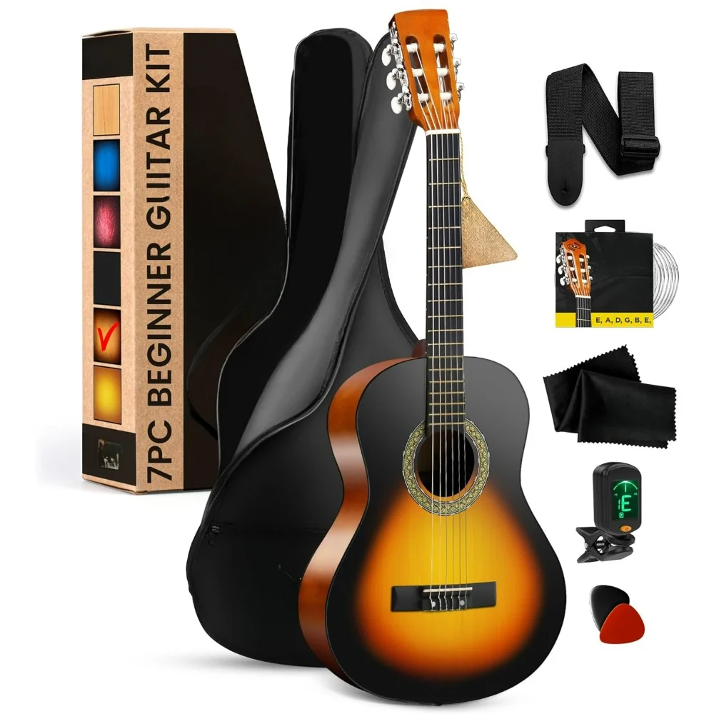 

Beginner Acoustic Guitar, Birthday Children for Guests, Children's Day Gift, Full Size All Wood Instrument for Beginners Guitar