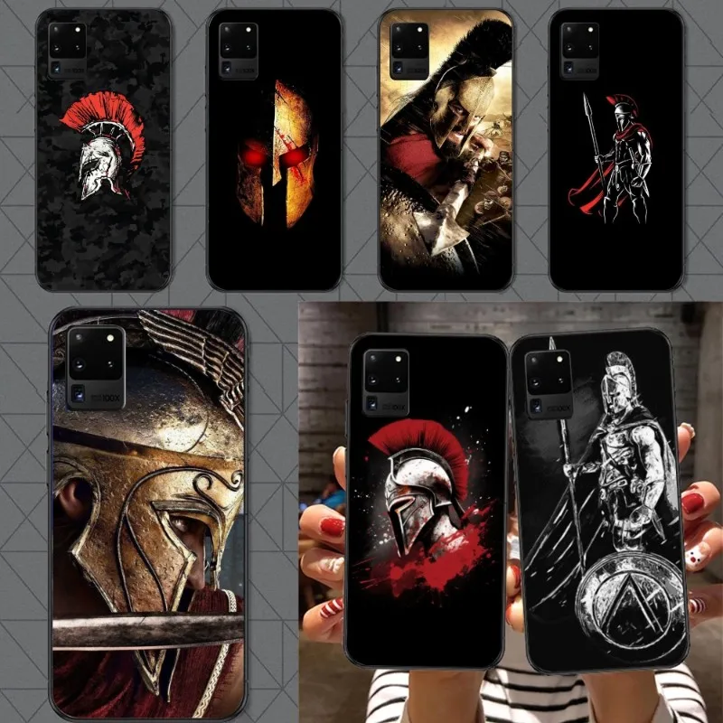 Spartan Warrior Smart Phone Case for Samsung A91 A81 A73 A72 A71 A30S A20 A12 A13 A52 A53 4G 5G Black Soft Phone Cover Funda