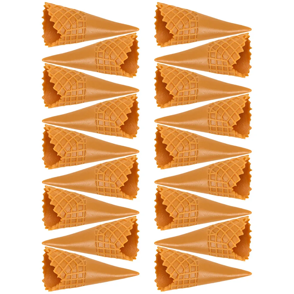

18 Pcs Small Simulated Ice Cream Bottom Holder Child Mini Pvc Cone Realistic Props