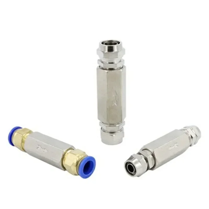 Pneumatic Check Valve 6mm 8mm 10mm 1/4 OD Hose One Way Valve Air Gas Single Way Brass Valve Air Compressor Pipe Fitting Adapter