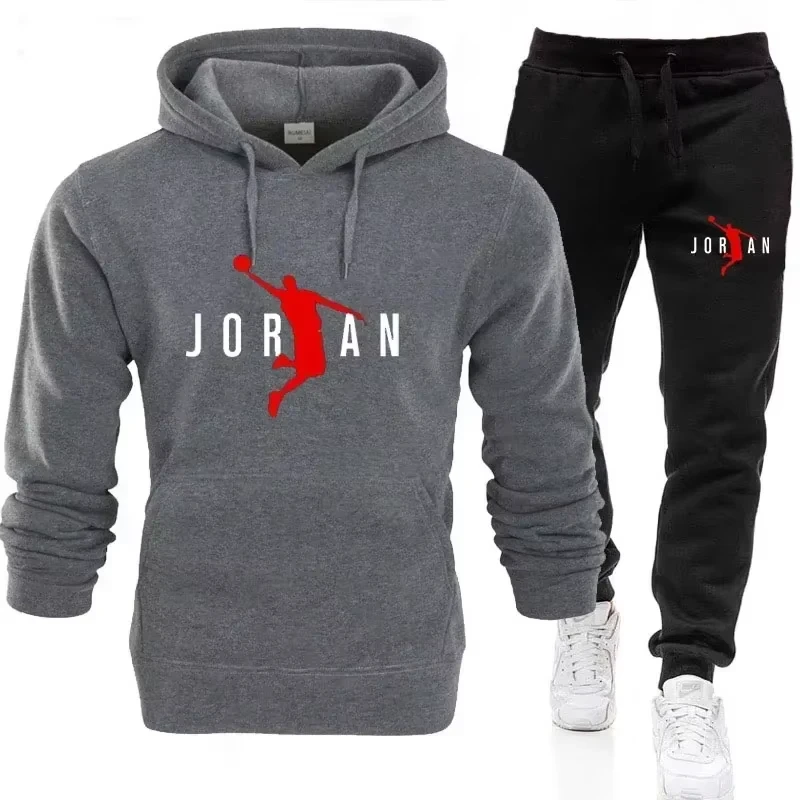 

2026 Fall Winter Men's Tracksuit Hoodie Pants 2Pcs Sets Suit Leisure Sweatshirts Sweatpants Fashion Trends
