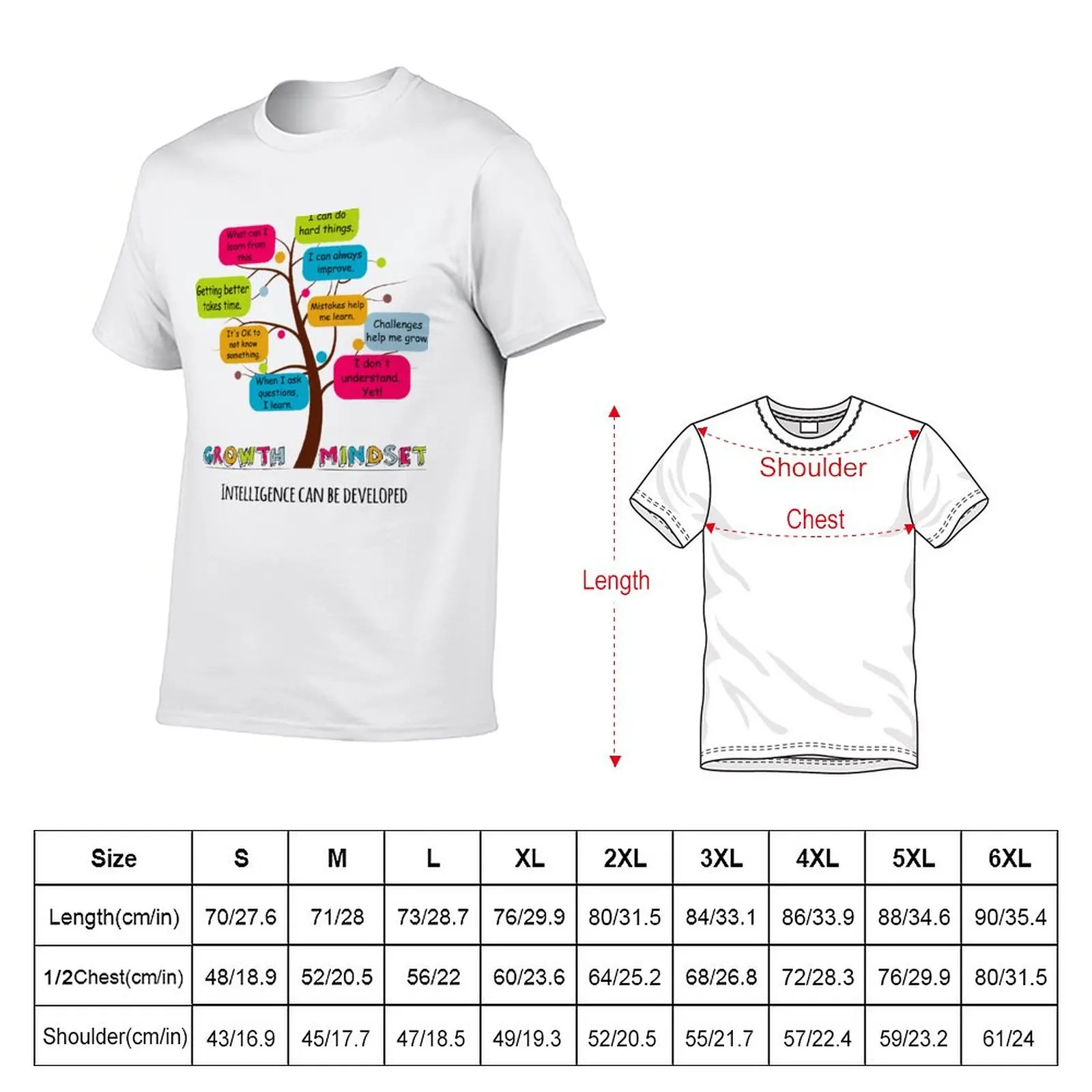 New Growth Mindset Development T-Shirt cute tops Oversized t-shirt mens big and tall t shirts