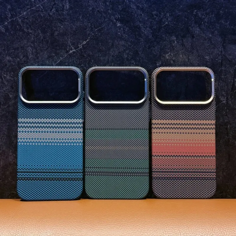 Case For iPhone 18 17 16 Pro Max iPhone Air Luxury Carbon Fiber Texture Hard PC Anti-drop Protection Cover For iPhone 18 Pro Max