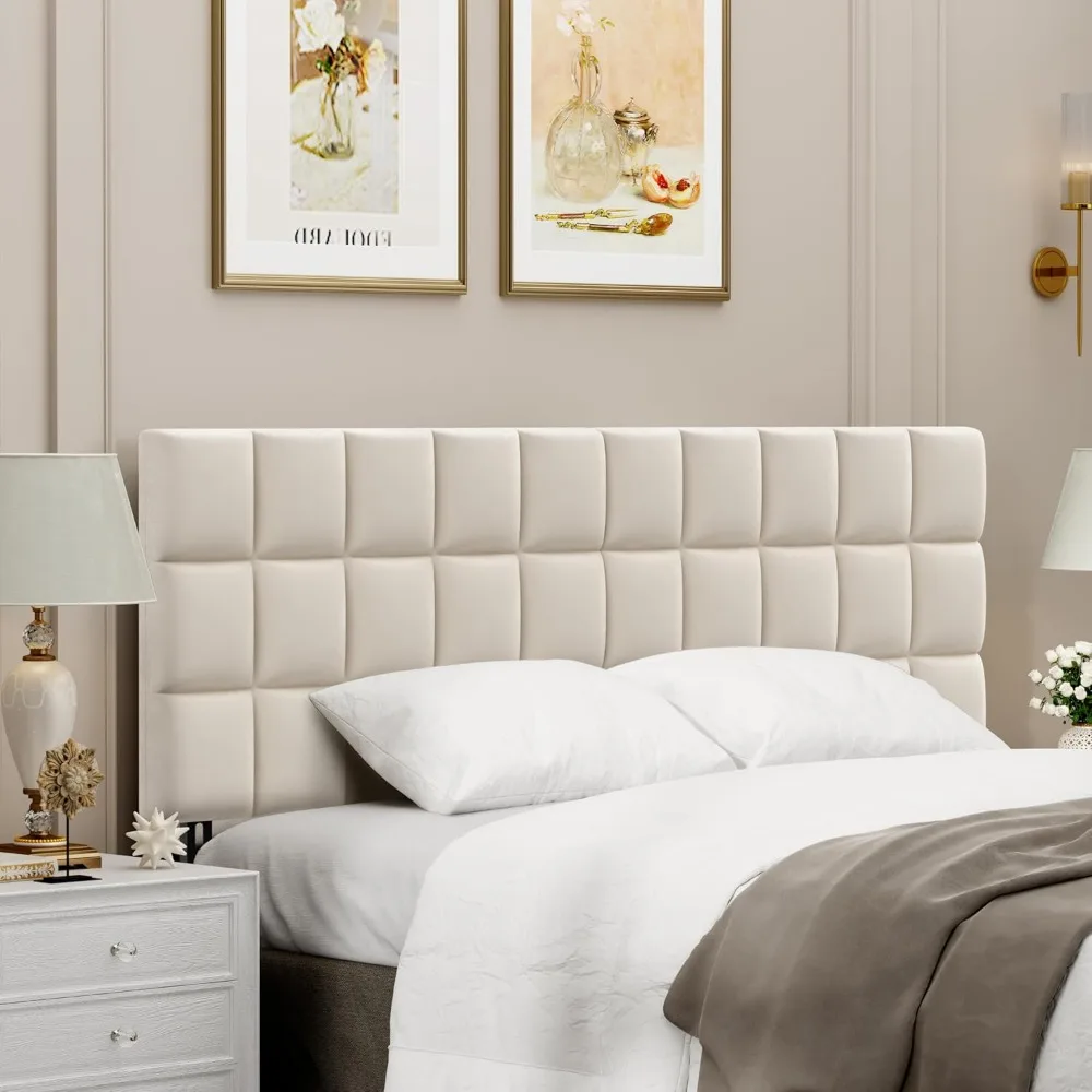 لوح رأسي معنقدة مع ارتفاع وعرض قابل للتعديل، لوح رأسي منجد قابل للطي مع أرجل معدنية لمقاس كينج #4