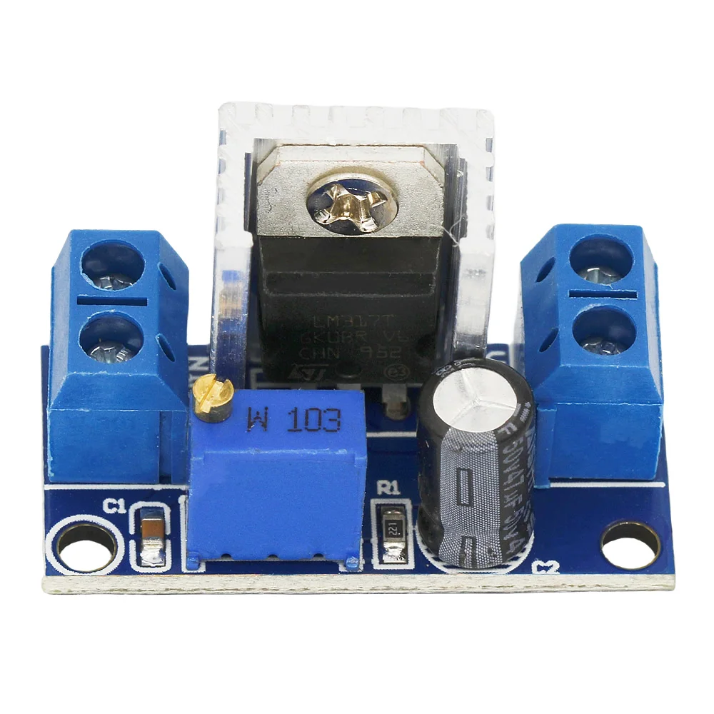 LM317 DC-DC Adjustable Step Down Voltage Regulator Power Supply Converter 4.2-40V Buck Circuit Board Module Linear Regulator