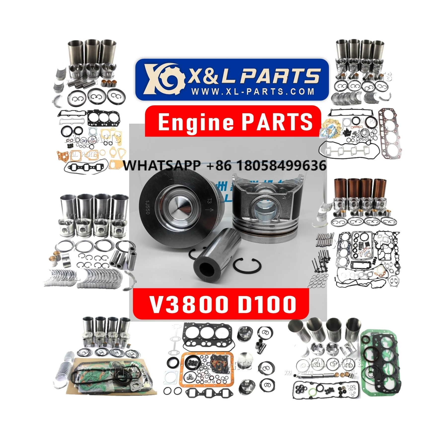 

V2203 V2403 V2607 V3307 V3800 D1105 V1505 Liner Kit Overhaul Repair Kit for Kubota Excavator Truck Parts for Kubota Spare Parts