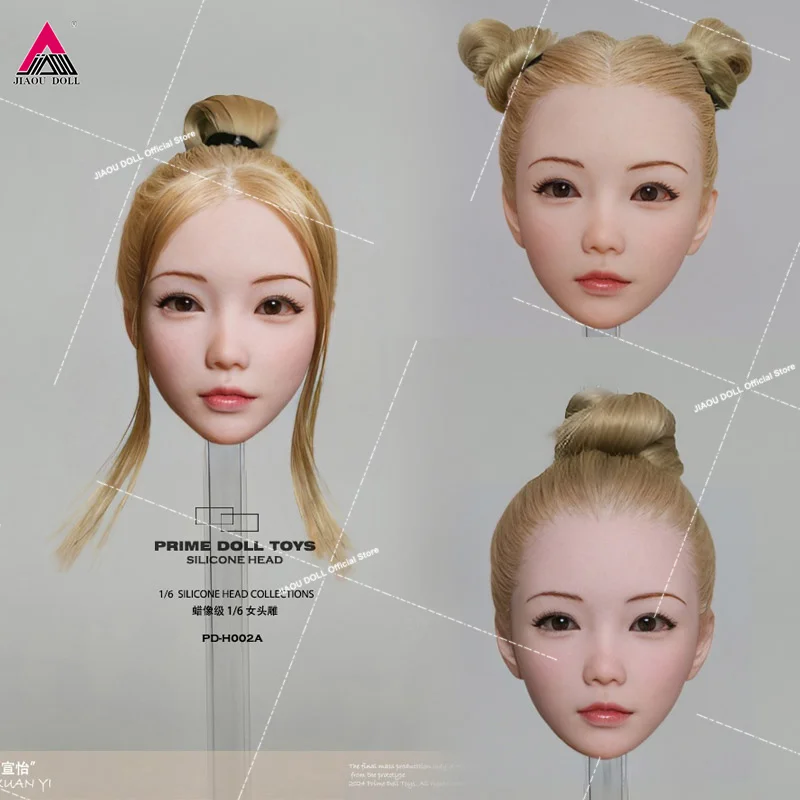 PDTOYS PD-H002 1/6 Asian Beauty Xuan Yi Hair Transplant Head Sculpture Wax Level Head Carving Fit 12'' Action Figure Body Model