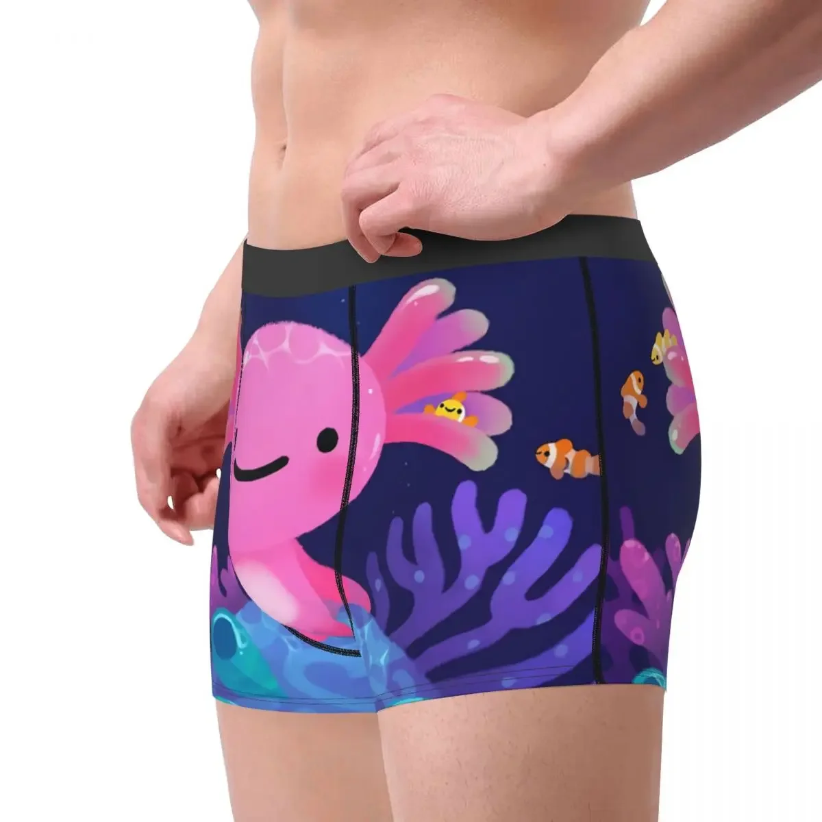 Art Coral Axolotl Underpants Breathbale Panties Man Underwear Ventilate Shorts Boxer Briefs